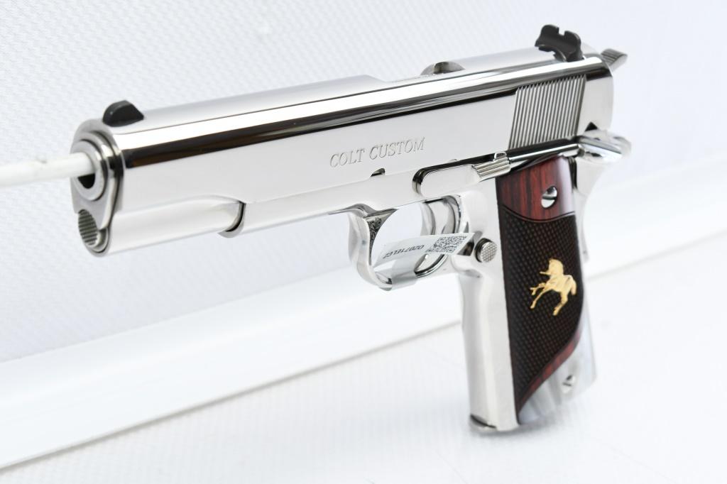 Colt, Custom Shop "EL CEN" 1911 - Bright Stainless, .38 Super, Semi-Auto (NIB), SN - ELCEN10045