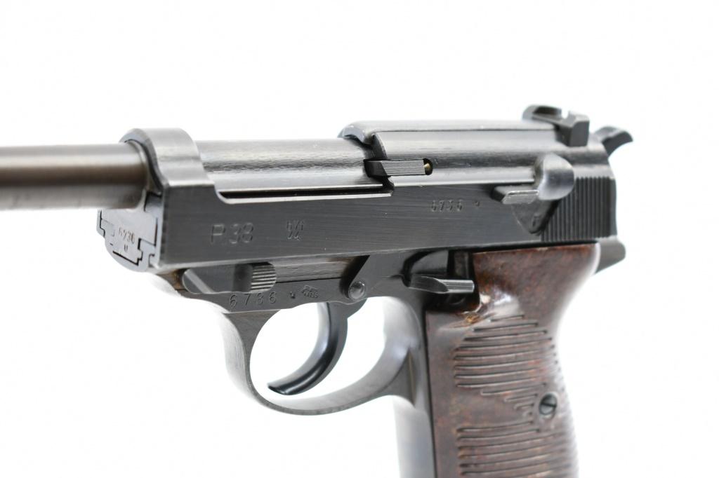 1944 WWII German Mauser, P38, 9mm Luger, Semi-Auto, SN - 6736u