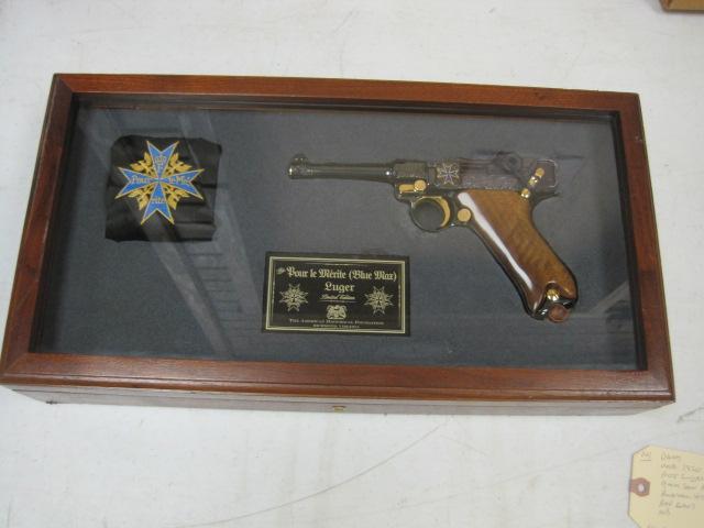 "DWM mod.1920 P08 Luger Blue Max 9mm semi auto pistol American Historical F