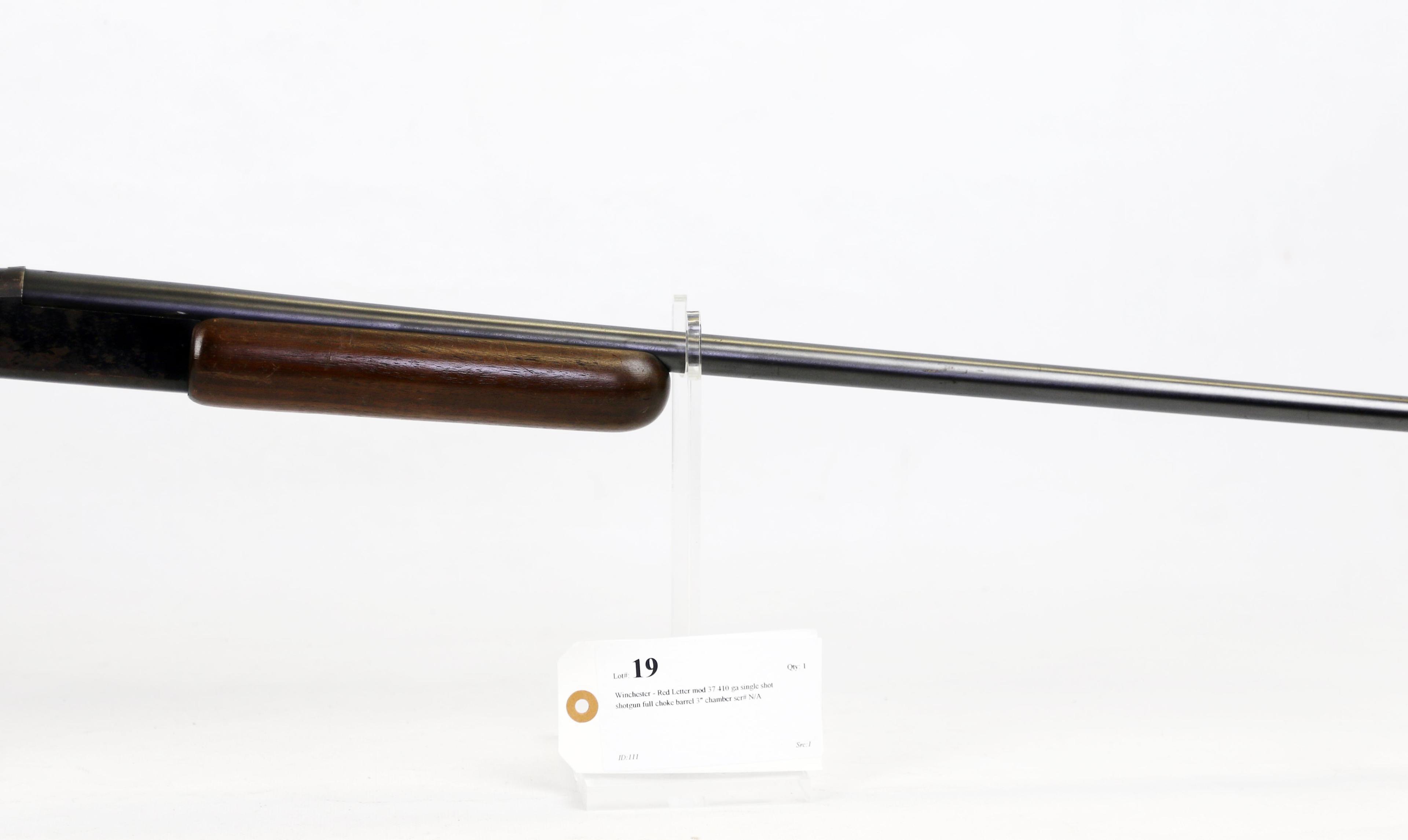 Winchester - Red Letter mod 37 410 ga single shot shotgun full choke barrel 3" chamber ser# N/A