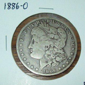 1886-O Morgan Silver Dollar Coin Fine New Orleans Mint