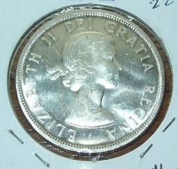 1959 BU Canada Silver Dollar Nice Coin