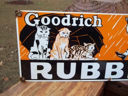 Porcelain Goodrich Rubbers Sign Cat Wearing Shoes Store Sign