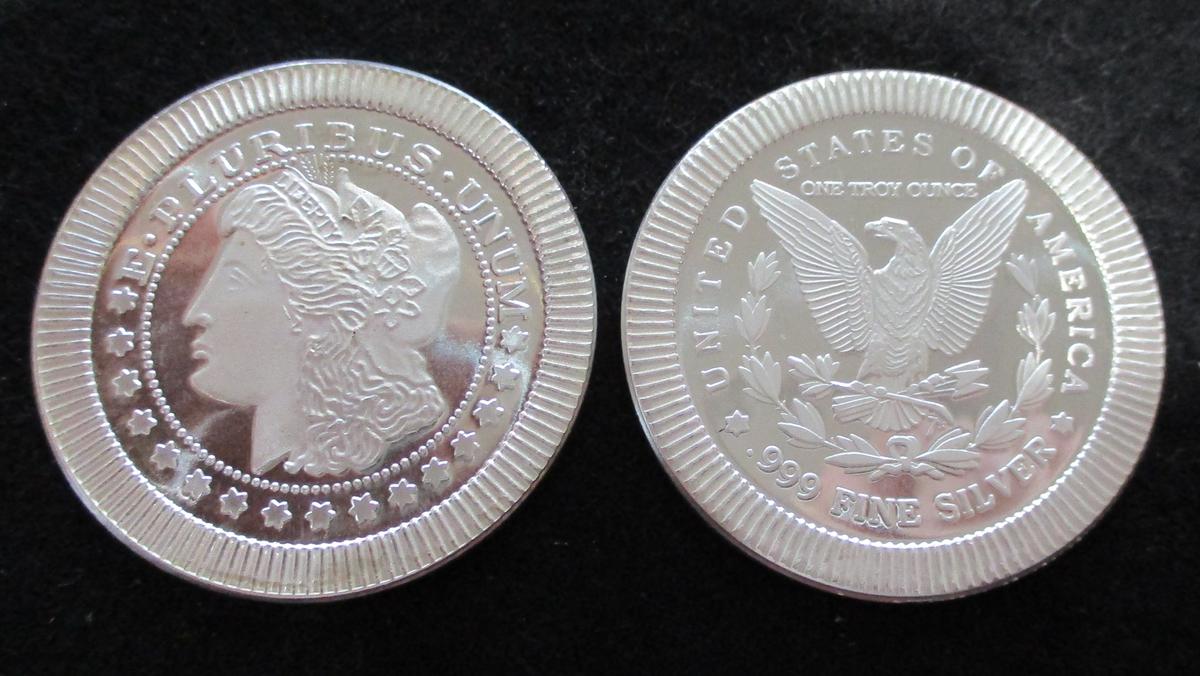 Morgan Dollar Design Stackable 1 troy oz. .999 Fine Silver Round