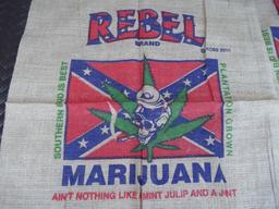 2 Rebel Brand Burlap Marijuana Bags 50 Hybrd Kilos Deep South Weed Co. Atlanta Mobile Orlando Etc.