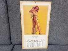 1963 Auto Mart Nude Pinup Garage Gas Station Sexy Calendar Hilton Head S.C.