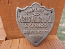 Brass Property Of Wells Fargo Express San Francisco Division Sign Plaque