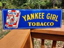 New Old Stock Tin Metal Sign Yankee Girl Tobacco Store Sign