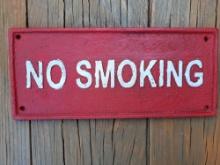 Cast Iron No Smoking Sign Plaque