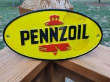 Cast Iron Pennzoil Liberty Bell Sign or Plaque
