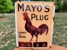 Porcelain Mayo's Plug Light And Dark Tobacco Sign Advertising Sign