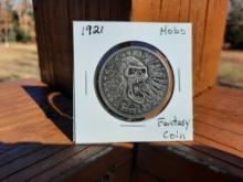 1921 Hobo Morgan Dollar Scream Skull Fantasy Coin Dollar