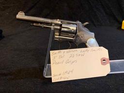 Smith&Wesson Lady Smith  3" BBL Nickel .22 S&W Hand Ejector (fair condition)