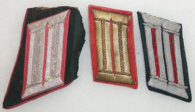 3 pcs.  WWII German Army Collar Tabs