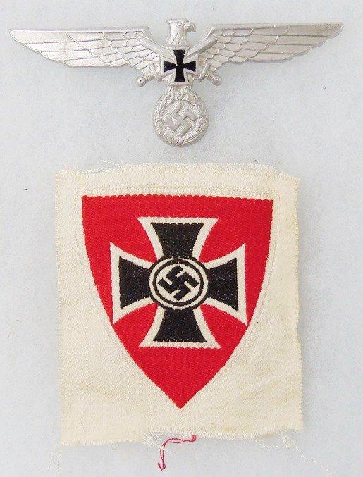 2 pcs. German Veteran's Association Sleeve Patch/Breast Eagle Pin