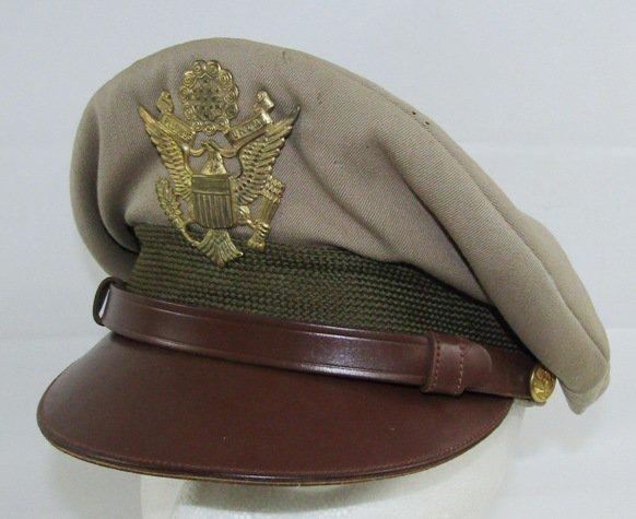 WW11 Period U.S. Army Officer's "Crusher" Visor Cap-Fly Weighter By Lewis/Brooks