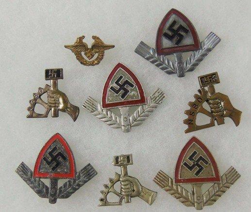 8 pcs. RAD/NSBO Cap Badges/Donation Pin