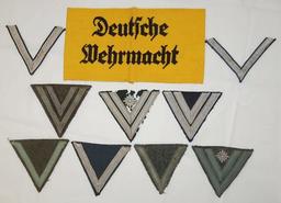 10 pcs. WWII German Wehrmacht Armband/Heer-Luftwaffe-SS Sleeve Chevrons