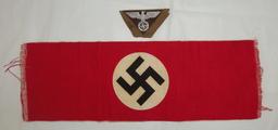 2 pcs. WW2 German NSDAP Armband/Cap Eagle