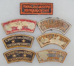 7pcs-WWII U.S. Photographer/War Correspondent/USO Shoulder Patches