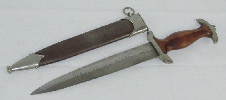 Early SA Dagger For EM/NCO W/Scabbard-E. P. & S.-Full Rohm Inscription