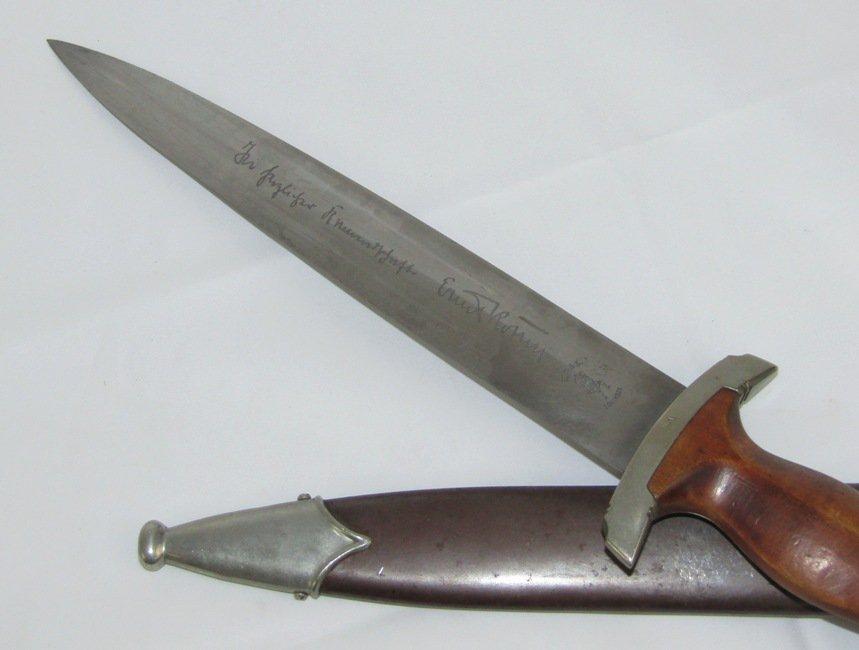Early SA Dagger For EM/NCO W/Scabbard-E. P. & S.-Full Rohm Inscription