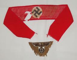 2 pcs. WWII German NSDAP Armband/Cap Eagle