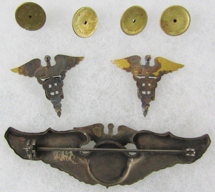 Rare WWII USAAC Flight Dental Surgeon Wings/Collar Insignia