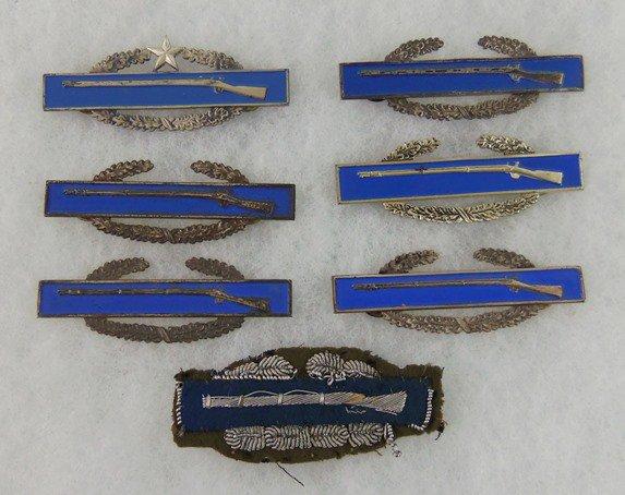 7 pcs. WWII/Vietnam Period Combat Infantry Badges