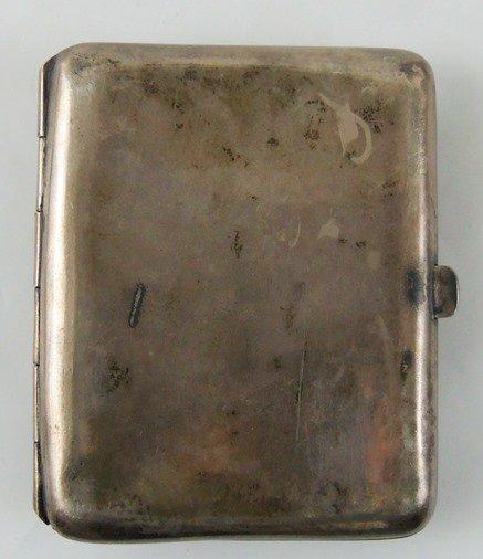 Early 1900's to WW2 Period Theater Made Silver Cigarette Case-Military Motif (MA42)