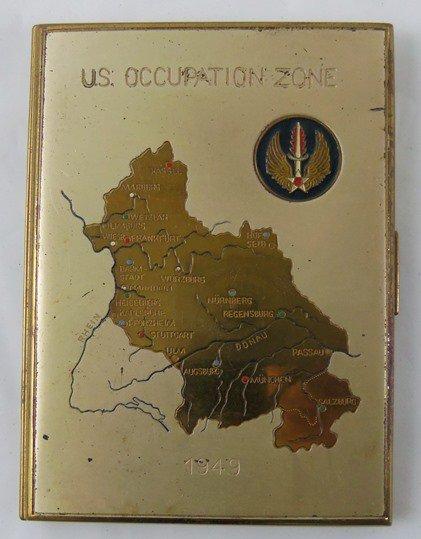 2 pcs. WW2/Occupation Period Military Motif Compact/Cigarette Case (MA42)