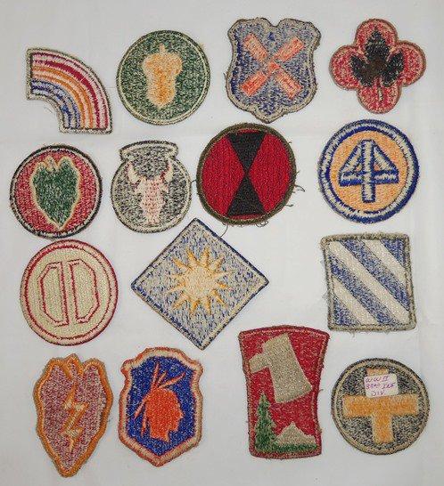 15 pcs. WWII Period US Army Division Patches