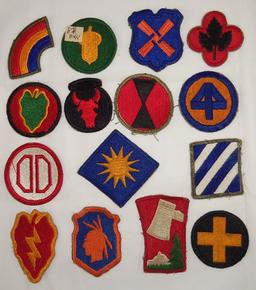 15 pcs. WWII Period US Army Division Patches