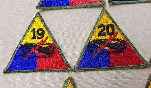 14 pcs. WWII/Korean War Period Armored Division Patches