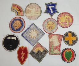 13 pcs. WWII US Division Patches