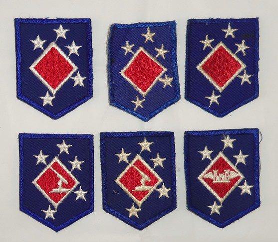 6 pcs. Scarce Shirt Size USMC/MAC Patch Grouping