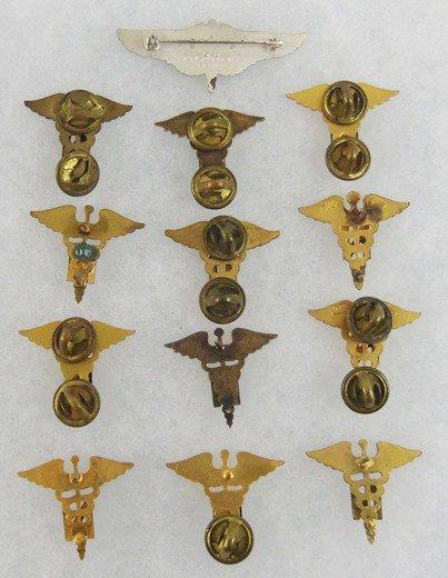 13 pcs. WWII Period US Army Nurse Insignia/Rare USAF Flight Nurse Wings