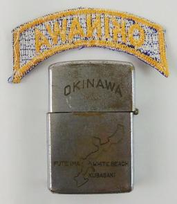 Scarce 3rd Naval Mobile Construction Battalion Lighter/Okinawa Tab (MA44)