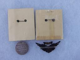 4 pcs. WWII USN Air Crew Wings/USN ID Coin