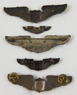 5 pcs.  WW2 Period US Army Air Corp Pilot Wings