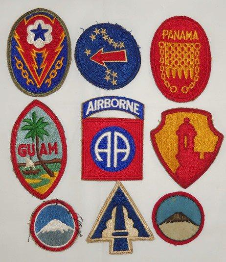 9 pcs. WW2 Period US Military Patch Group