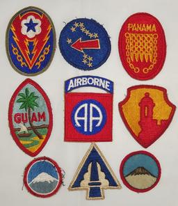 9 pcs. WW2 Period US Military Patch Group