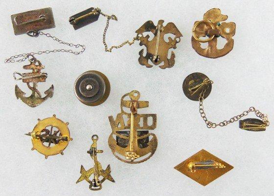 9 pcs. WW2 Period USN/US Maritime Sweetheart Jewelry