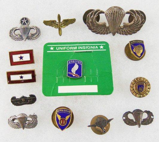 13pcs-Misc WW2/Later US Airborne Sweetheart/Patriotic Pins/Badges