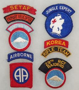 9 pcs. Korean/Vietnam War Period Misc. Patches/Tabs
