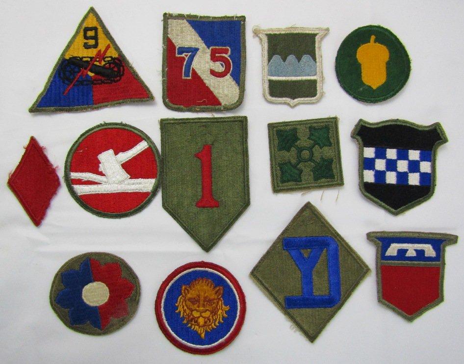 13pcs-WW2 US Battle Of The Bulge Division Patches