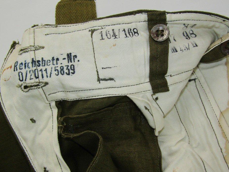 Original WW2 Period German Wehrmacht Tropical Pants