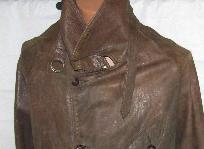 Rare And Original WW1 US Pilot Long Leather Flight Jacket W/Artwork-Ormer Leslie Locklear (U61)