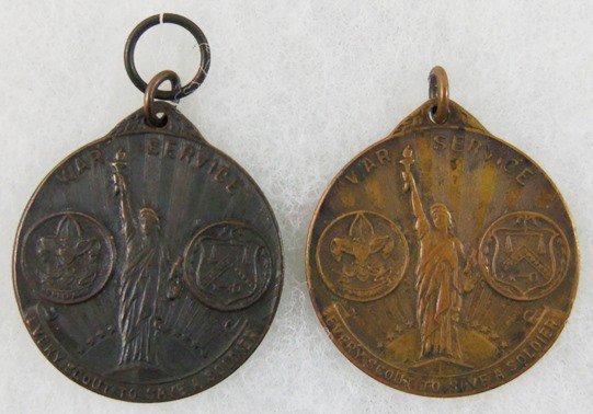 2pcs-WW1 Boy Scouts WW1 Service Medallions-One is Named