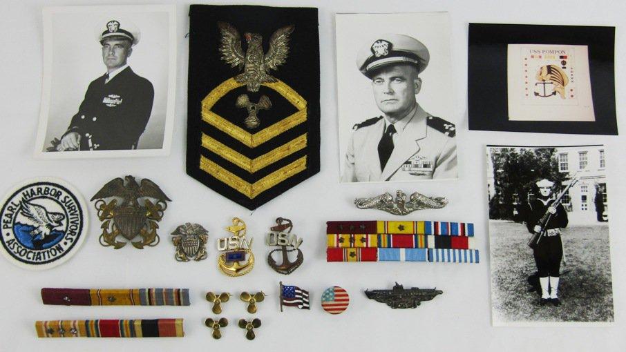 Pearl Harbor Survivor USS Ash Insignia Grouping-George H. Smith  (USRM64)